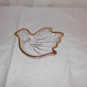 Gold Trimmed Glass Peace Dove